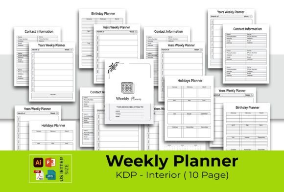 Crafting Productivity: The Essential Role of a KDP Weekly Planner Interior
